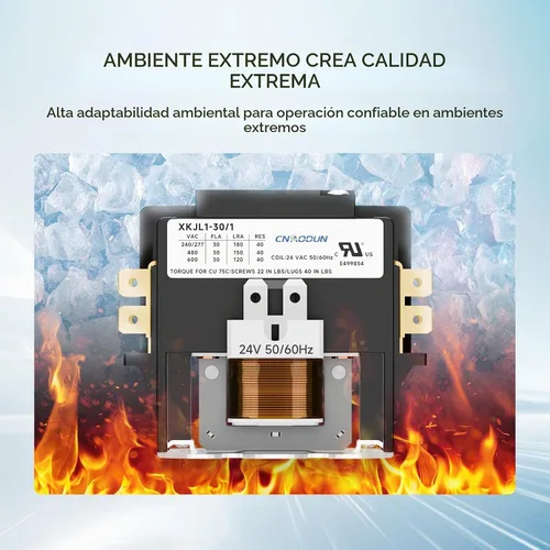 Vista 4 de CNAODUN Contactor HVAC Contactor de aire acondicionado Contactor 1 poste 30 Amp 24V bobina compatible con condensador, compresor, aire