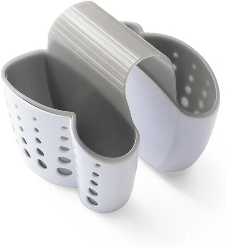 Vista 6 de Crazy Chef - Soporte de esponja para fregadero de cocina, soporte de jabón de plástico, organizador de fregadero para cepillos, esponjas, jabón
