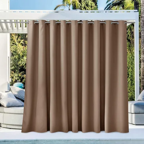 Vista 183 de NICETOWN Cortina para Exteriores para Patio Impermeable de 84 Pulgadas de Ancho, Aislamiento Térmico con Ojales Antioxidantes Bloqueo UV Cortina