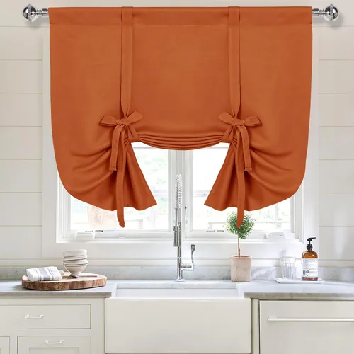 Vista 20 de DWCN Cortinas Opacas - Persiana Enrollable con Lazos para Ventana, Aislamiento Térmico, Oscurecimiento de Habitación, Cortinas con Bolsillo
