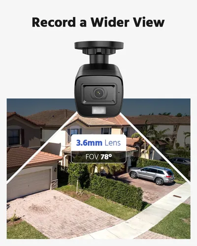 Vista 7 de ANNKE Paquete de 4 cámaras de seguridad HD TVI 1080P para interiores y exteriores, 1920TVL, IP66 impermeable, visión nocturna/diurna, cámara