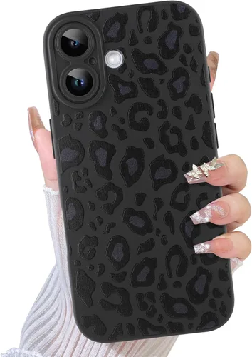 Vista 83 de TEAUGHT Compatible con iPhone 11 Funda con patrón lindo estampado de leopardo negro guepardo + protector de pantalla a prueba de golpes, funda