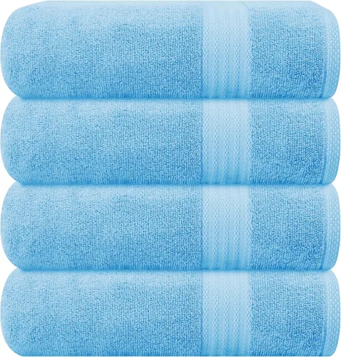 Vista 150 de GLAMBURG Juego de 2 Sábanas de Baño Extra Grandes de Algodón Premium de 700 GSM - 100% Algodón Peinado - 2 Sábanas de Baño 35x70 pulgadas - Calidad