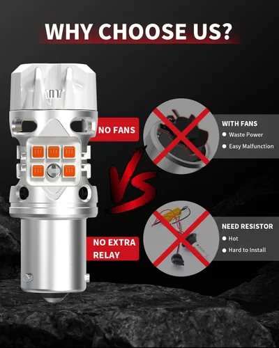 Vista 6 de LASFIT T3 7507 Bombilla LED ámbar BAU15S luces direccionales integradas en resistencia