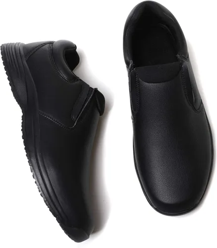 Vista 8 de Zapatos de trabajo antideslizantes para hombre, zapatos de servicio de alimentos, zapatos de chef profesionales resistentes al aceite al agua