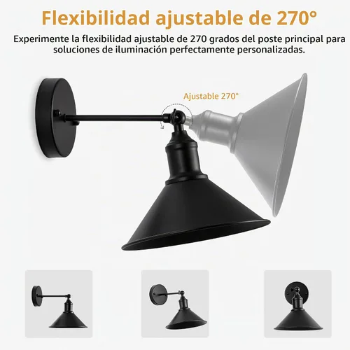 Vista 6 de Juego de 2 apliques de pared inalámbricos vintage negros a pilas, luces LED inalámbricas con control remoto, para dormitorio, casa de campo