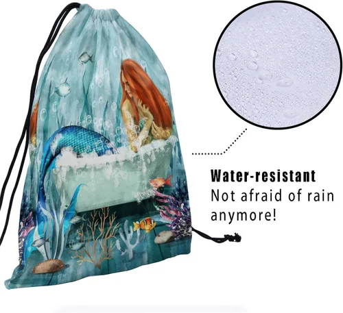 Vista 179 de Bolsa de agarre de gimnasia de piel de animal, bolsa de gimnasia con cordón ajustable, bolsa de cuerda para fauna silvestre, Mariposas Galaxy