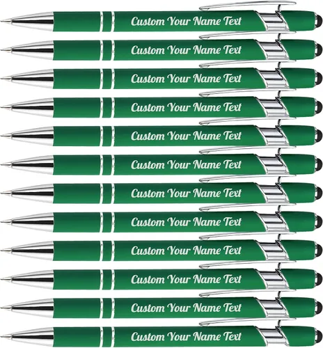 Vista 91 de 12 unidades de bolígrafos personalizados a granel con nombre grabado gratis, bolígrafos de bola personalizados con lápiz óptico, mensaje de texto