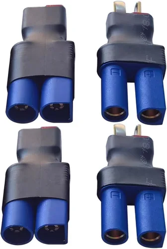 Vista 3 de 2 pares EC5 a T-Plug Deans estilo macho hembra RC adaptador EC5 macho a T enchufe hembra, EC5 hembra a T-Plug macho compatible con Arrma E-flite