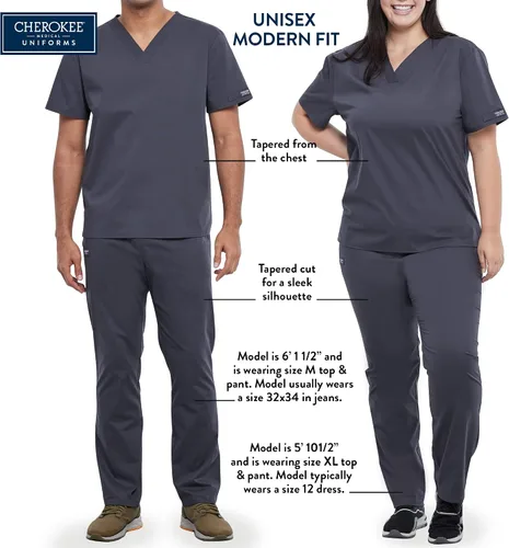 Vista 3 de Cherokee White Lab Coat for Men or Women with 3 Pockets and Center back length 38" CK460