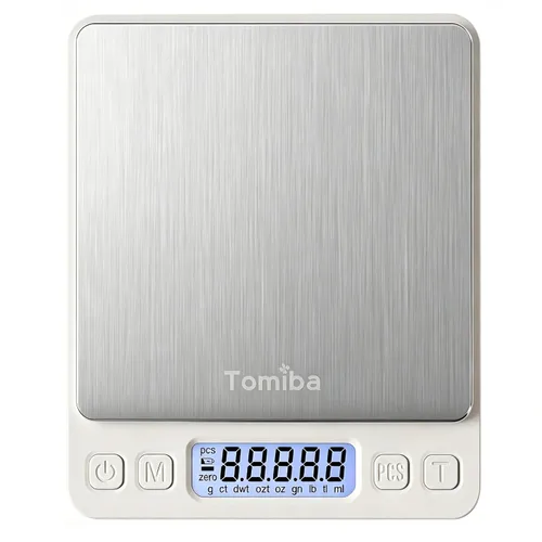 Vista 2 de Báscula de bolsillo táctil digital de 105.82 oz, resolución de 0.01 oz, 2 pilas AAA incluidas