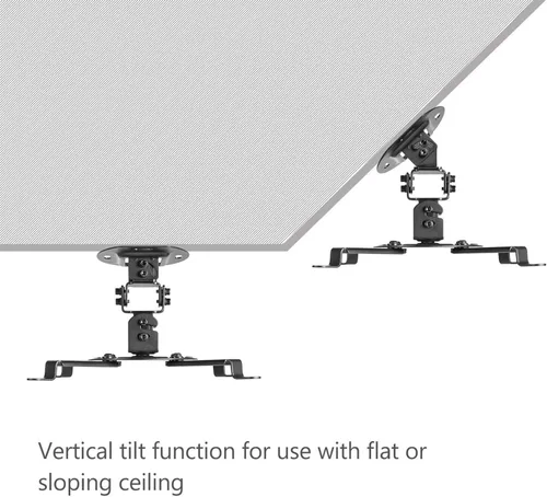 Vista 8 de WALI Soporte de techo para proyector, soporte universal para proyector de perfil bajo con brazos retráctiles y función de ajuste múltiple Negro