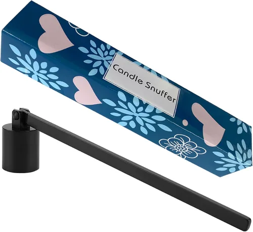 Vista 5 de Snuffer de velas, extintor de llama de mecha de acero inoxidable Accesorio elegante para los amantes de las velas - Negro