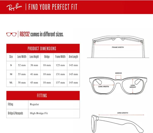 Vista 6 de Ray-Ban RB2132 - Gafas de sol cuadradas polarizadas WAYFARER para hombres y mujeres + paquete con kit de cuidado de gafas iWear de diseñador