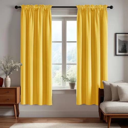Vista 98 de Deconovo Cortinas opacas, aislamiento térmico, dobladillo para barra, reducción de ruido, certificado Oeko-TEX, cortinas de oscurecimiento