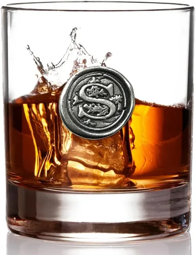 Vista 2 de English Pewter Company - Vaso de whisky antiguo de 11 onzas con inicial de monograma, regalos únicos para hombres, regalos personalizados con tu