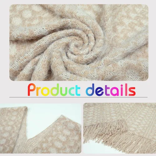 Vista 6 de Poncho de punto para mujer, capa casual para mujer, chal de moda, suéter elegante para mujer