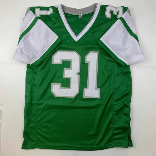 Vista 4 de Camiseta de Fútbol Verde de Filadelfia con Autógrafo/Firma de Wilbert Montgomery Certificado JSA