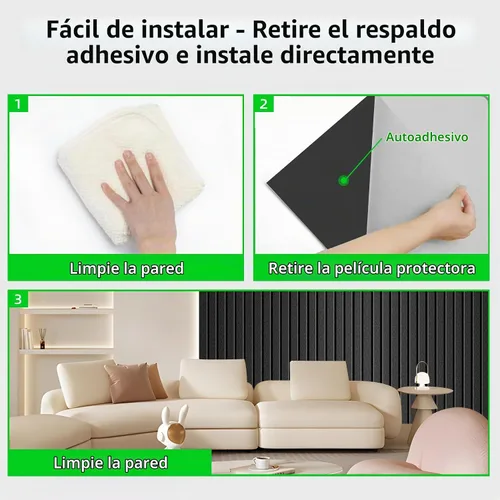 Vista 5 de Paquete de 5 paneles de espuma a prueba de sonido para paredes 120 cm x 60 cm Paneles acústicos grandes absorbentes de sonido, paneles de pared Pack