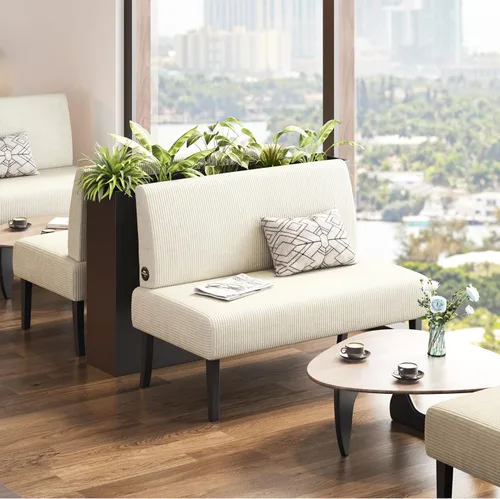 Vista 9 de Yaheetech Sofá pequeño de dos plazas sin brazos, futón de tercioryl para dormitorio, tela de corduroy y montaje fácil, para espacios pequeños, sala