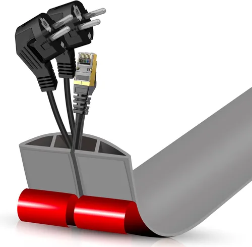Vista 93 de Cubierta autoadhesiva para cables de suelo, gestión de cables de 3.3 pies, protector de tira de extensión para cables, evita tropiezos de cables