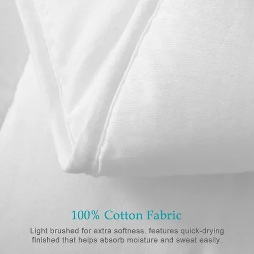 Vista 6 de Edredón alternativo de plumón, edredón blanco tamaño individual, funda de algodón Lightweight Cooling Summer Bedding,Machine Washable,Ultra-soft