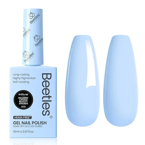 Vista 22 de Beetles - Esmalte de gel blanco, 0.5 onzas líquidas, tamaño completo, sin A - Creme White Hema Free white Rhythm