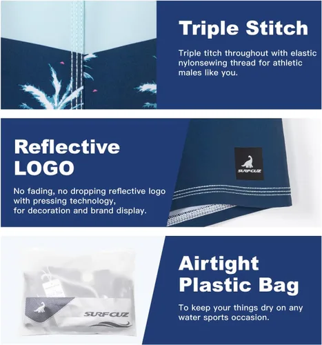 Vista 6 de SURF CUZ Shorts de Tabla/Playa para Hombre con Elasticidad en 4 Direcciones para Natación