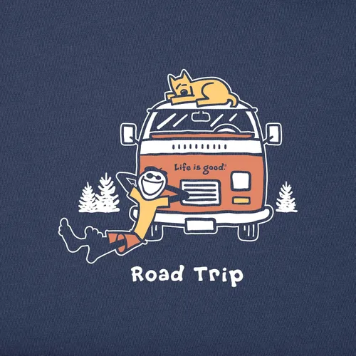 Vista 4 de Life is Good Camiseta gráfica vintage Crusher para hombre, viaje por carretera