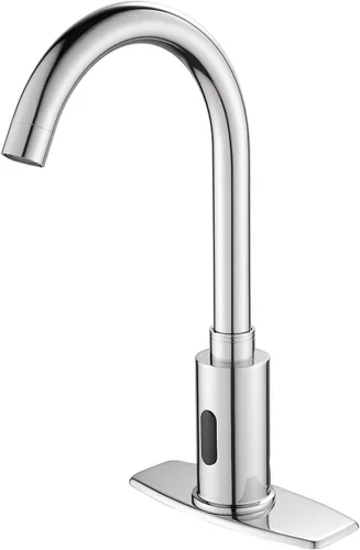 Vista 9 de Grifo de lavabo de baño sin contacto automático automático grifo de fregadero de movimiento automático Chrome, battery or plug-in powered, hot