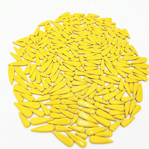 Vista 16 de Mosaico de cerámica de hojas de pétalos de gota de agua de 1.1 libras para manualidades, piezas de mosaico de cerámica en forma de lágrima