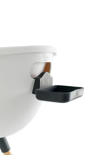 Vista 9 de Bañera de lujo para bebé con soporte de madera, diseño convertible de 3 etapas, ergonómico y protector de espalda (paquete negro (moderno))