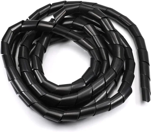 Vista 8 de Othmro Cable en espiral para computadora, organizador de cables eléctricos (diámetro de 0.236 in, longitud 45.9 ft, blanco)