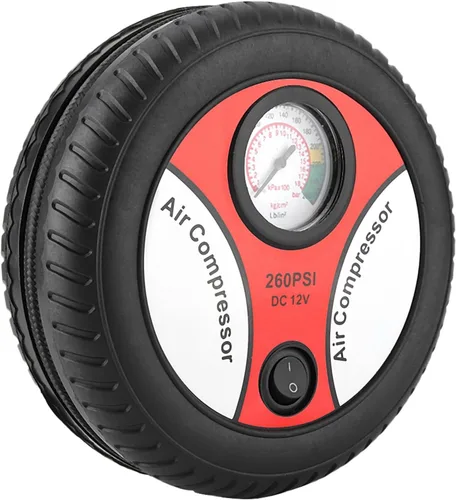 Vista 6 de Bomba portátil del compresor de aire del coche 12V, inflador visual del neumático de la bici de la motocicleta del indicador de presión del neumático