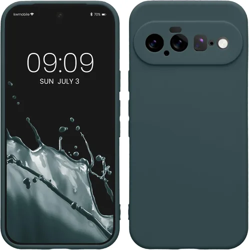 Vista 268 de kwmobile Funda compatible con Google Pixel 9 - Funda protectora delgada de TPU para teléfono - Acabado mate suave - Piedra antigua