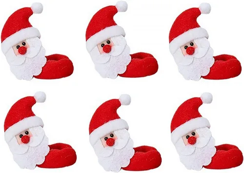 Vista 6 de Juego de 6 piezas de copas de vino de Navidad, champán, manga de reno, lindo para Navidad, decoración de mesa para el hogar Deer 6 piezas