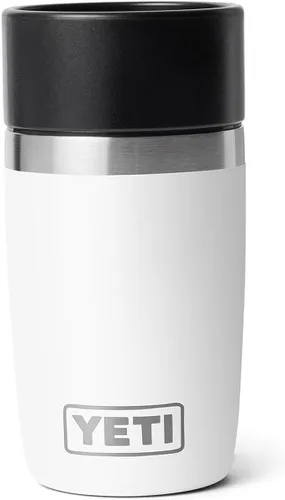 Vista 11 de YETI Rambler - Botella de viaje de 8 onzas, acero inoxidable, aislada al vacío con tapa a prueba de fugas, color negro
