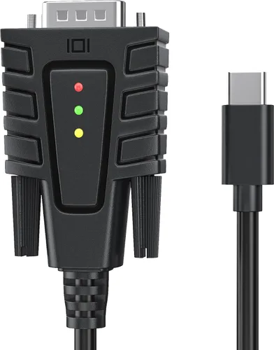Vista 2 de DriverGenius USB232A-B-C USB-C to RS232 Serial Adapter Cable (1-Port) – 3 x LEDs (TX, RX, PWR) – Compatible with Windows 11, macOS 15
