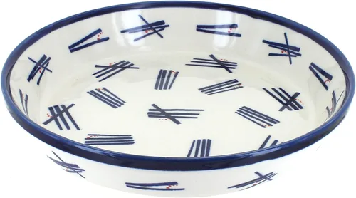 Vista 9 de Plato para pastel de tulipán azul de cerámica polaca de rosa azul