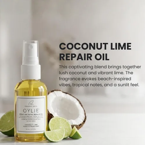 Vista 3 de QTICA Oylie Spray On Total Repair - Aceite corporal ligero en aerosol con jojoba natural y aceite de argán para una humedad instantánea, acabado