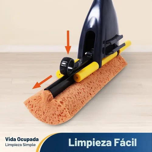 Vista 5 de Yocada Cabezal de repuesto de fregona de esponja, 2 unidades Hogar Uso Comercial Baldosa Baño Garaje Limpieza Seca Fácilmente Sec Cabezal de recarga