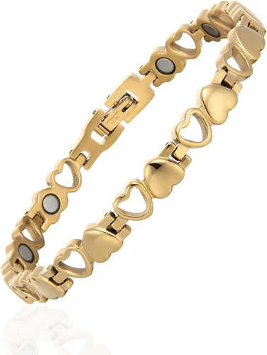 Vista 10 de BioMag Pulsera Magnética para Mujeres, Pulsera de Acero de Titanio Brazaletes para Alivio del Dolor Joyería de Cobre Puro Sólido Regalo