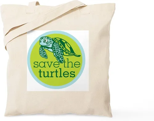 Vista 13 de CafePress Bolso de mano de tortuga para bebé, bolsa de lona natural, bolsa de compras reutilizable
