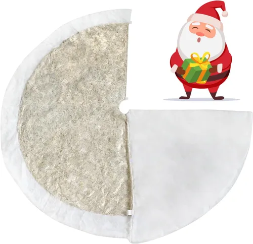 Vista 5 de SHENG HONG Falda de árbol de Navidad, faldas de árbol de Navidad de felpa de 72 pulgadas para Navidad, decoraciones de fiesta de vacaciones