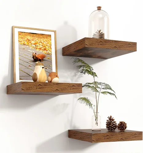 Vista 29 de Estantes flotantes cuadrados para pared de 8 pulgadas de ancho x 8 pulgadas de profundidad x 1.2 pulgadas de alto, pequeños estantes de pared