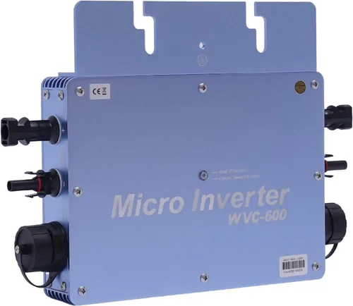 Vista 6 de Inversor solar, inversor de aleación de aluminio de 600 W, inversor de rejilla con pantalla LCD, kit de inversor solar para paneles solares de 30 V