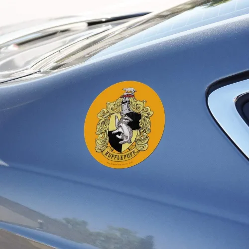 Vista 3 de Harry Potter Hufflepuff pintado cresta automotriz coche refrigerador Locker vinilo círculo imán