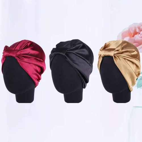 Vista 7 de EXCEART - Gorro de dormir con forro de seda satinada, 3