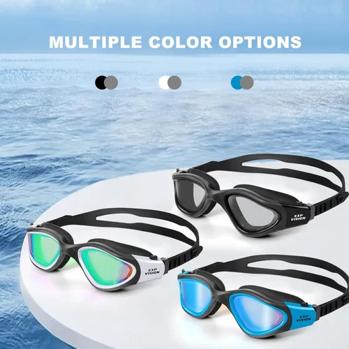 Vista 8 de EXP VISION Gafas de natación para adultos, gafas de natación antivaho para mujeres y hombres, sin fugas, gafas de agua de triatlón