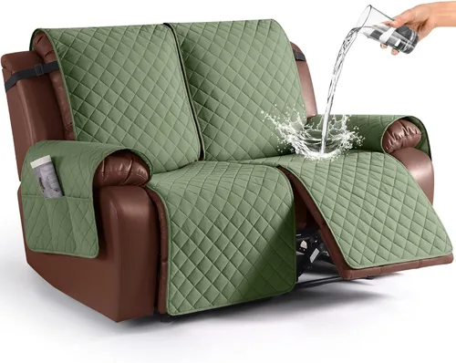 Vista 21 de KinCam Funda impermeable para sofá biplaza reclinable, funda antideslizante para sofá reclinable de 2 asientos, funda de sofá reclinable, protector